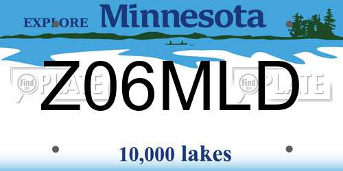 Z06MLD Minnesota License Plate
