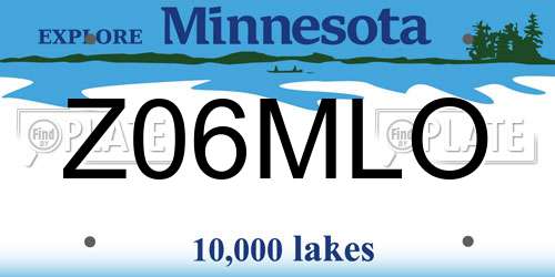 Z06MLO Minnesota License Plate