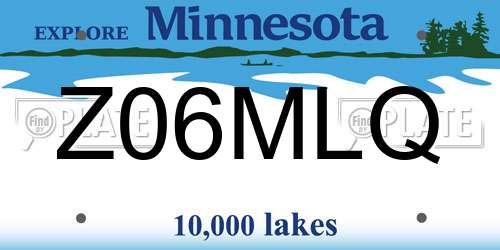 Z06MLQ Minnesota License Plate