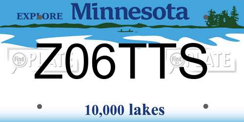 Z06TTS Minnesota License Plate
