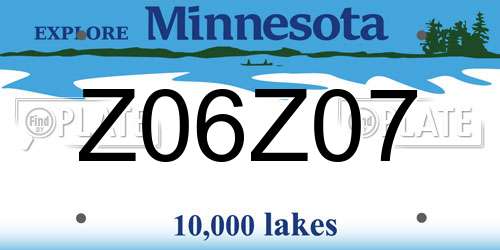 Z06Z07 Minnesota License Plate