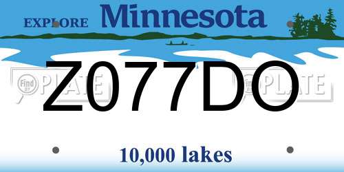 Z077DO Minnesota License Plate