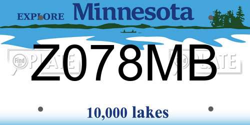 Z078MB Minnesota License Plate