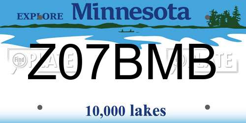 Z07BMB Minnesota License Plate