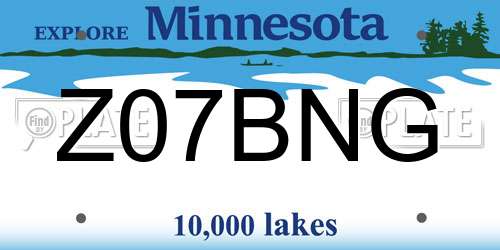 Z07BNG Minnesota License Plate