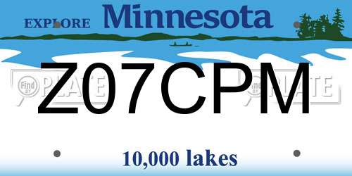 Z07CPM Minnesota License Plate