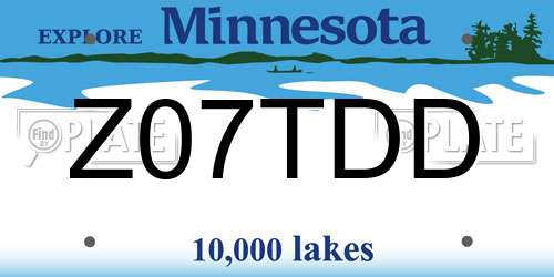Z07TDD Minnesota License Plate