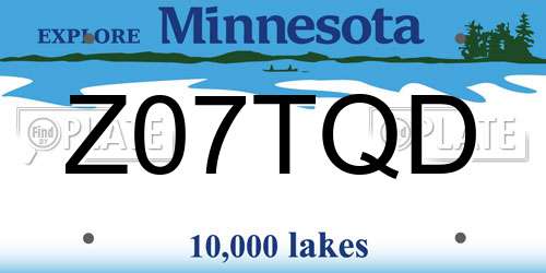 Z07TQD Minnesota License Plate