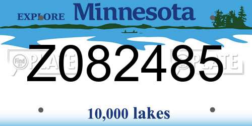 Z082485 Minnesota License Plate