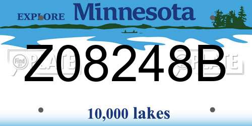 Z08248B Minnesota License Plate