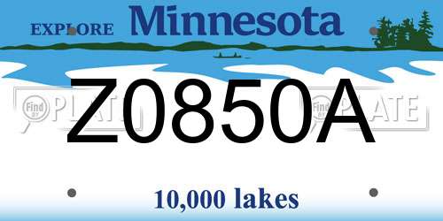 Z0850A Minnesota License Plate