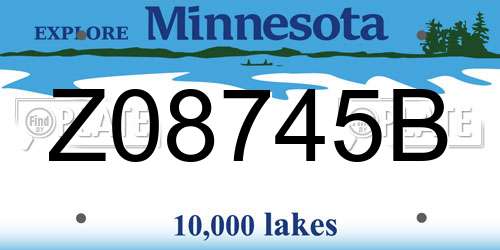 Z08745B Minnesota License Plate