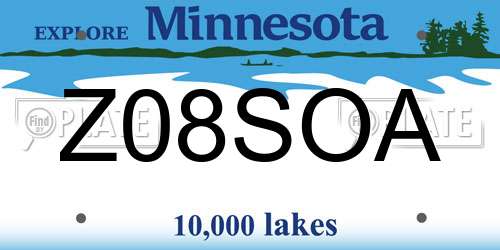 Z08SOA Minnesota License Plate
