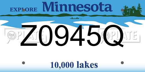 Z0945Q Minnesota License Plate