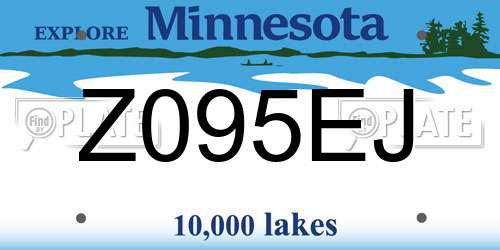 Z095EJ Minnesota License Plate