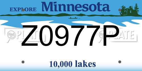 Z0977P Minnesota License Plate