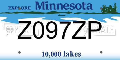 Z097ZP Minnesota License Plate