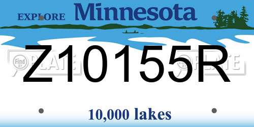 Z10155R Minnesota License Plate