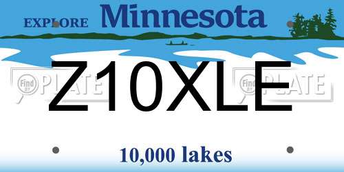 Z10XLE Minnesota License Plate