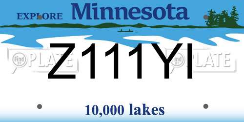 Z111YI Minnesota License Plate