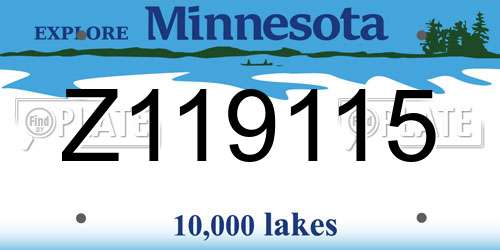 Z119115 Minnesota License Plate