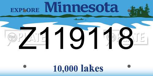 Z119118 Minnesota License Plate
