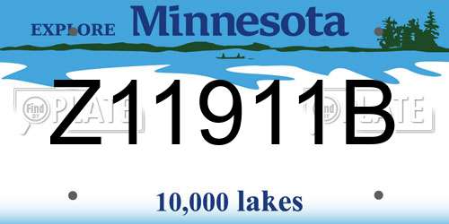 Z11911B Minnesota License Plate