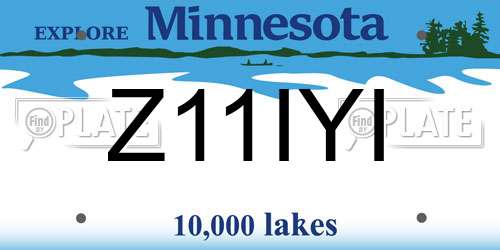 Z11IYI Minnesota License Plate