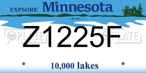 Z1225F Minnesota License Plate
