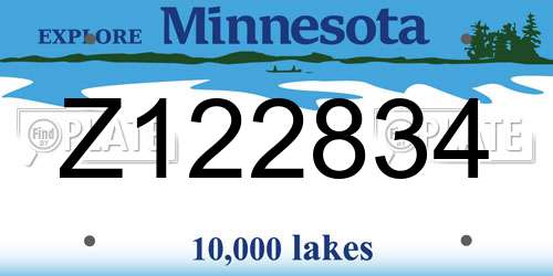 Z122834 Minnesota License Plate