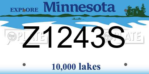 Z1243S Minnesota License Plate