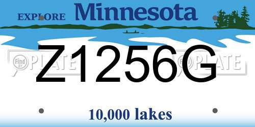 Z1256G Minnesota License Plate