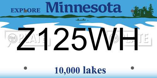 Z125WH Minnesota License Plate