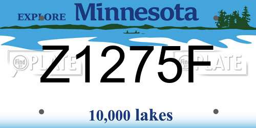 Z1275F Minnesota License Plate
