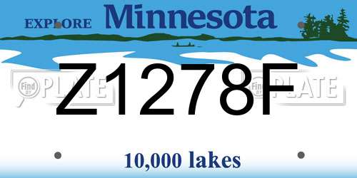 Z1278F Minnesota License Plate
