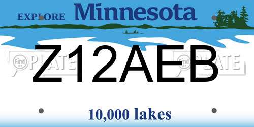 Z12AEB Minnesota License Plate