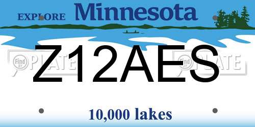 Z12AES Minnesota License Plate