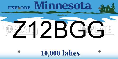 Z12BGG Minnesota License Plate