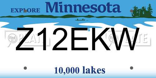 Z12EKW Minnesota License Plate