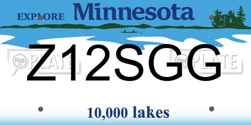 Z12SGG Minnesota License Plate