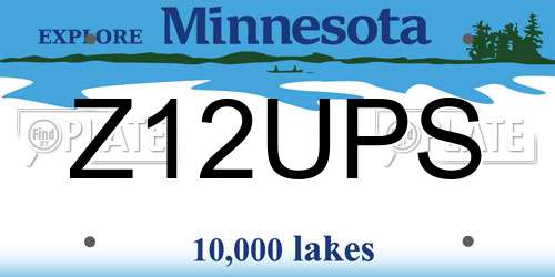 Z12UPS Minnesota License Plate
