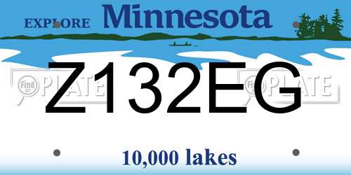 Z132EG Minnesota License Plate