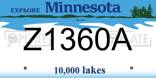 Z1360A Minnesota License Plate