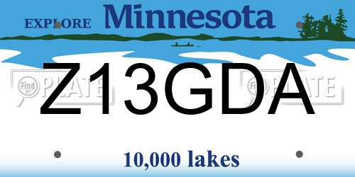 Z13GDA Minnesota License Plate