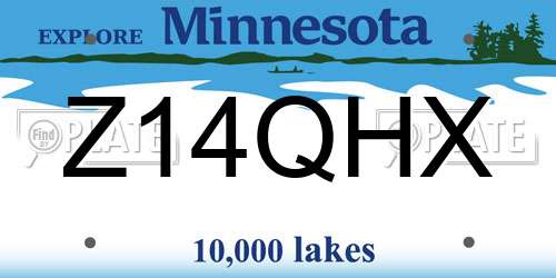 Z14QHX Minnesota License Plate