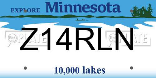 Z14RLN Minnesota License Plate