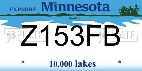 Z153FB Minnesota License Plate