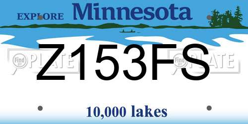 Z153FS Minnesota License Plate