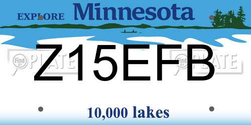 Z15EFB Minnesota License Plate
