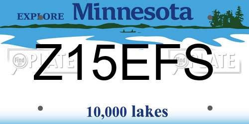 Z15EFS Minnesota License Plate